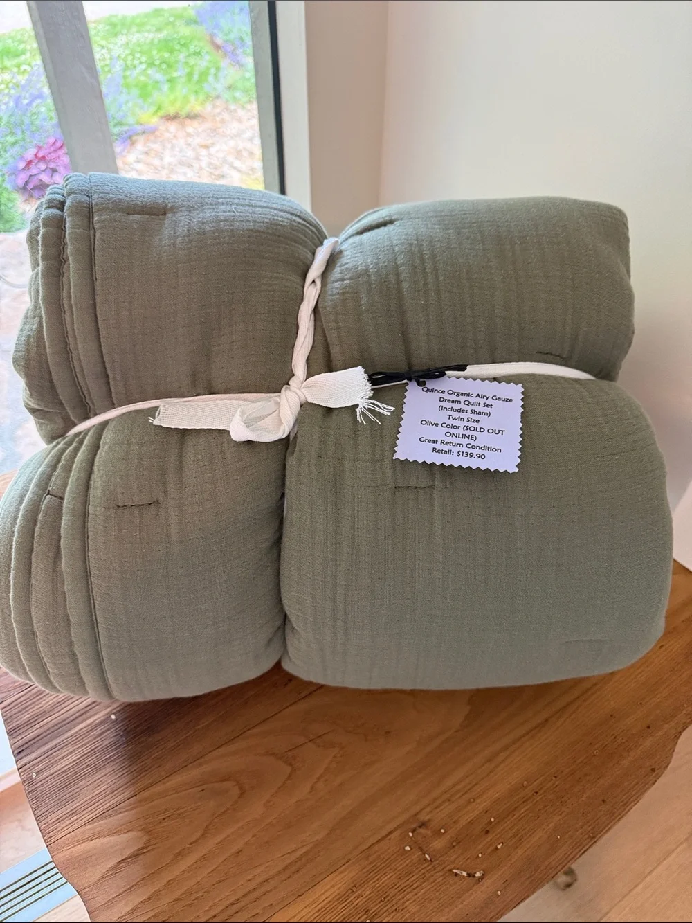 Quince Organic Gauze Quilt Set - Olive Green